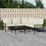 vidaXL Salon de jardin 6 Pièces avec coussins sable acier