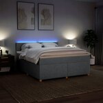 vidaXL Sommier à lattes de lit avec matelas Gris clair 180x200cm Tissu