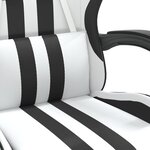 vidaXL Chaise de jeu pivotante et repose-pied Blanc et noir Similicuir