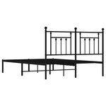 vidaXL Cadre de lit métal sans matelas avec tête de lit noir 140x190cm
