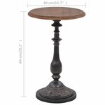 vidaXL Table d'appoint Bois de sapin massif 40 x 64 cm Marron
