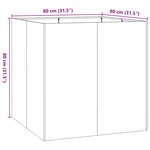 vidaXL Jardinière 80x80x80 cm acier galvanisé