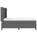 vidaXL Lit avec matelas à ressorts gris foncé 160 x 200 cm. Housse en tissu.