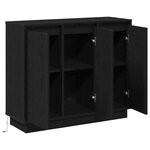 Buffet vidaXL avec LED en chêne noir 90x32x75 cm en bois d'ingénierie