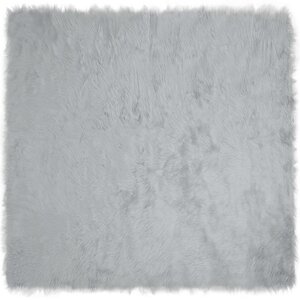 vidaXL Tapis en fausse Tafalla Gris 120 x 120 cm Polyester