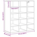 vidaXL Cabinet à chaussures Chêne noir 103x30x51 cm Bois d'ingénierie