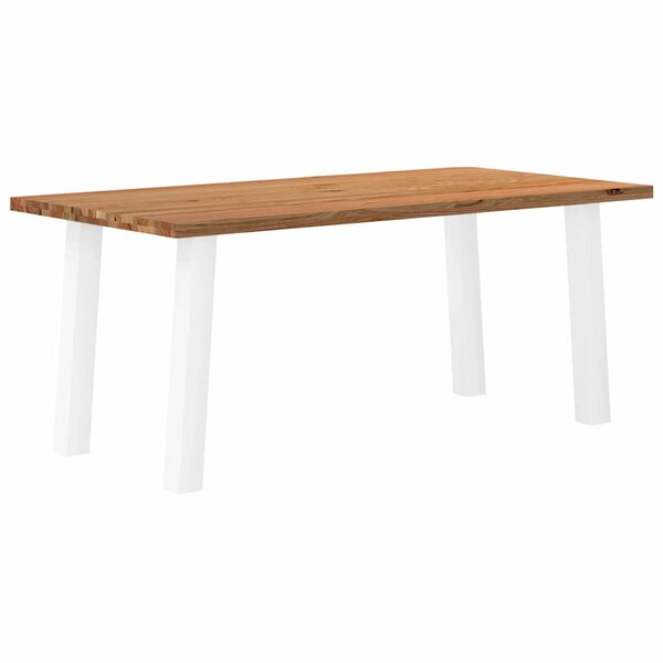 vidaXL Table à manger marron clair bois de chêne massif rectangulaire
