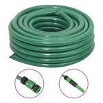 vidaXL Tuyau d'arrosage avec jeu de raccords vert 0 75" 50 m PVC