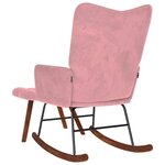 vidaXL Chaise à bascule avec repose-pied rose velours