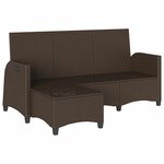 vidaXL Canapé de jardin inclinable coussins forme L marron polyrotin