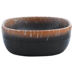 vidaXL Vasque à poser noir et orange ovale 47x33x13 cm céramique