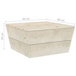 Salon de jardin meuble d'extérieur ensemble de mobilier palette 3 pièces bois d'épicéa imprégné 02_0018368