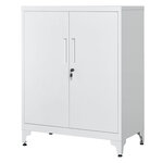 Caisson de bureau placard polyvalent armoire de bureau à 2 portes verrouillable meuble de rangement en acier pour bureau salon noir 12_0004830