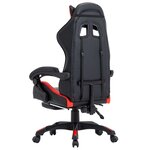vidaXL Fauteuil de jeux vidéo et repose-pied Rouge et noir Similicuir