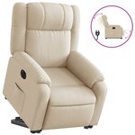 vidaXL Fauteuil inclinable électrique crème tissu
