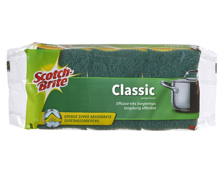 Scotch-Brite Classic Efficace Très Longtemps Par 3 (lot de 3 soit 9 éponges)