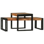 vidaXL Table basse 2 Pièces Marron 48 x 40 x 40 cm Bois d'acacia massif