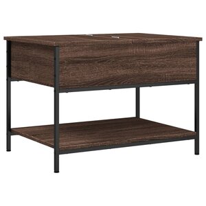 vidaXL Table basse chêne marron 70x50x50 cm bois d'ingénierie et métal