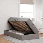 vidaXL Lit avec rangement et matelas Taupe 90 x 190 cm Polyester
