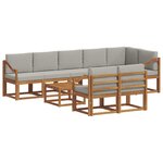 vidaXL Ensemble de canapés d'extérieur 9 Pièces Gris Naturel et Clair