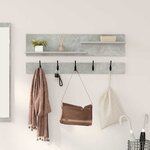vidaXL Porte-manteau mural avec étagère Gris béton 90 x 15 x 36 cm