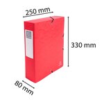 Boite De Classement Exabox Dos 80mm Carte Lustrée - A4 - Rouge - X 6 - Exacompta