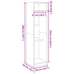 vidaXL Garde-robe chêne marron 50x50x200 cm bois d'ingénierie