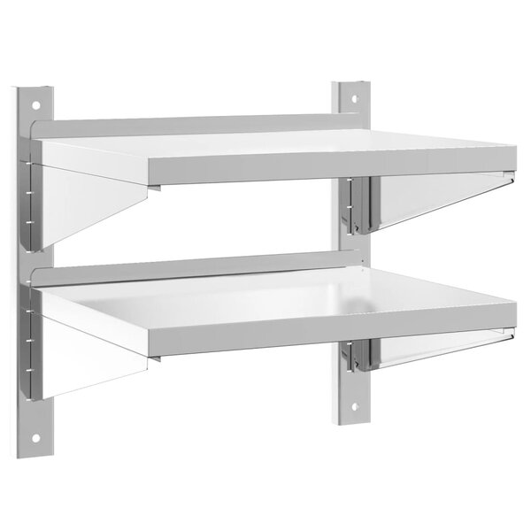 vidaXL Étagère murale à 2 niveaux 50x40x60 cm argenté acier inoxydable