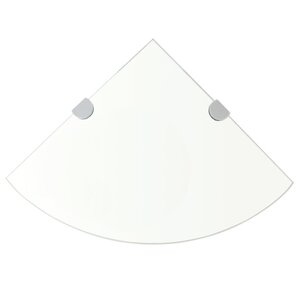 vidaXL Étagères d'angle 2 Pièces et supports Verre Transparent 25x25 cm