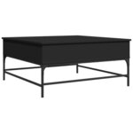 vidaXL Table basse noir 95x95x45 cm bois d'ingénierie et métal
