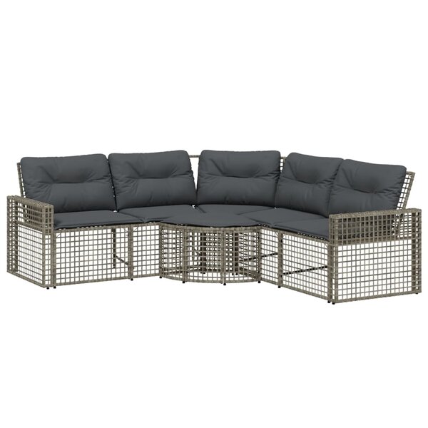 vidaXL Canapé de jardin et coussins et repose-pied en forme de L rotin