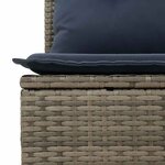 vidaXL Canapé de jardin sans accoudoirs coussins gris résine tressée