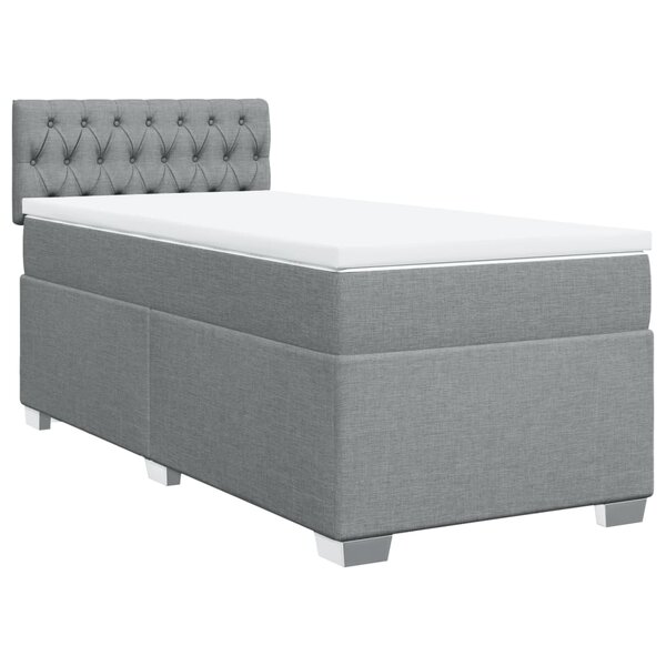 vidaXL Sommier à lattes de lit et matelas Gris clair 90x190 cm Tissu