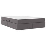 vidaXL Lit avec rangement et matelas avec matelas Gris 140 x 190 cm