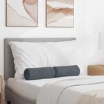 vidaXL Coussins d'accent 2 Pièces Gris foncé Ø 15 x 40 cm