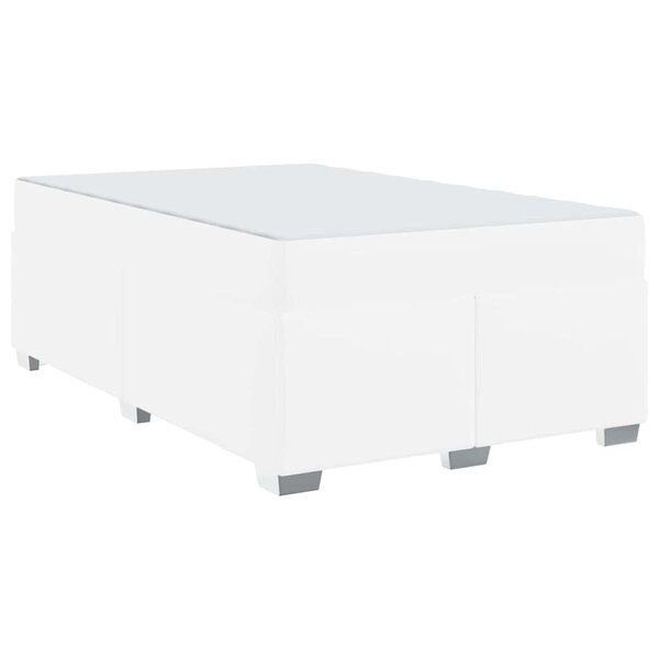 vidaXL Cadre de lit avec matelas Blanc 120 x 200 cm tissu