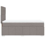 vidaXL Sommier à lattes de lit avec matelas Taupe 90x190 cm Tissu