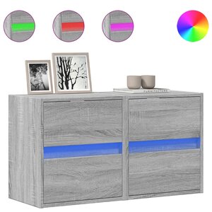 vidaXL Meubles TV muraux et lumières LED 2 Pièces sonoma gris 41x31x45 cm