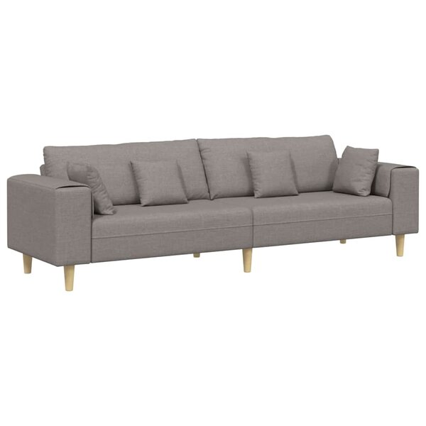 vidaXL Canapé avec coussin Taupe 250 x 77 x 76 cm tissu