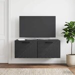 vidaXL Meuble TV mural Noir 78 5 x 31 x 30 cm Bois d'ingénierie