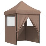 vidaXL Tente de fête 200 x 200 x 306 cm Marron Tissu Oxford