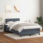 vidaXL Sommier à lattes de lit et matelas gris foncé 120x210cm velours