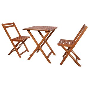 vidaXL Mobilier de bistro pliable 3 Pièces Bois d'acacia solide