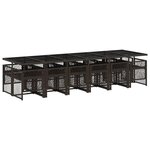 vidaXL Ensemble à manger de jardin avec coussins 13 Pièces marron rotin