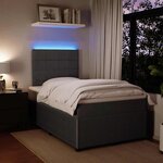 vidaXL Sommier à lattes de lit et matelas Gris foncé 120x200cm Velours