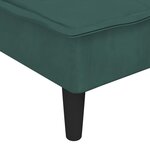 vidaXL Chaise longue vert foncé velours