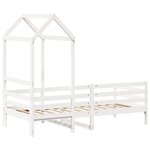 vidaXL Lit de jour avec toit sans matelas blanc 90x200 cm bois massif