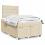 vidaXL Sommier à lattes de lit avec matelas Crème 120x200 cm Tissu