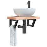 vidaXL Supports d'étagères pour lavabo 2 Pièces noir trapèze acier