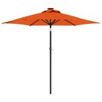 vidaXL Parasol de jardin LED et mât en acier terre cuite 225x225x212cm